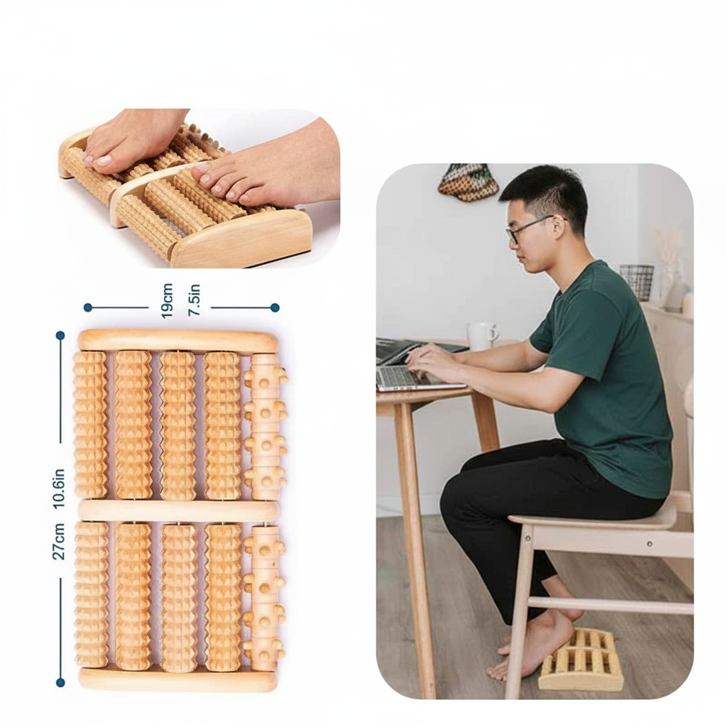 DeepRoll Wooden Foot Massager