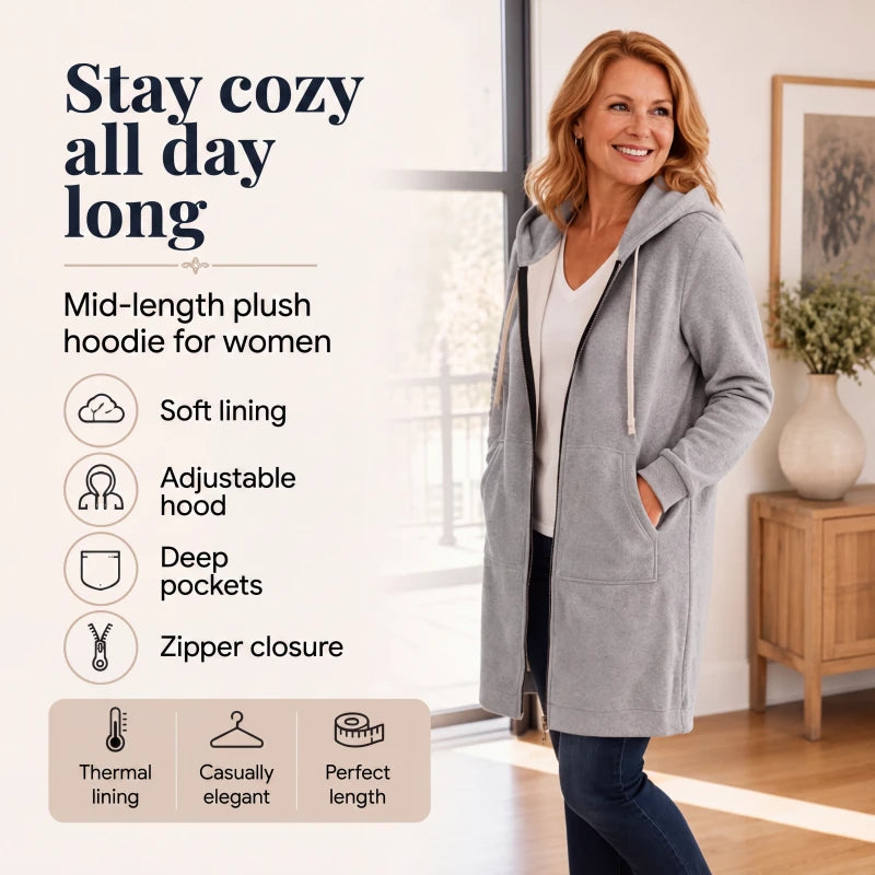 Womens Zip Up Fleece Hoodie-Your New Everyday Cozy Layer 🤍