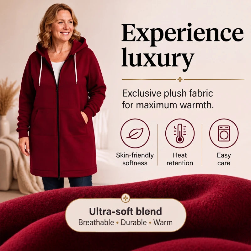 Womens Zip Up Fleece Hoodie-Your New Everyday Cozy Layer 🤍