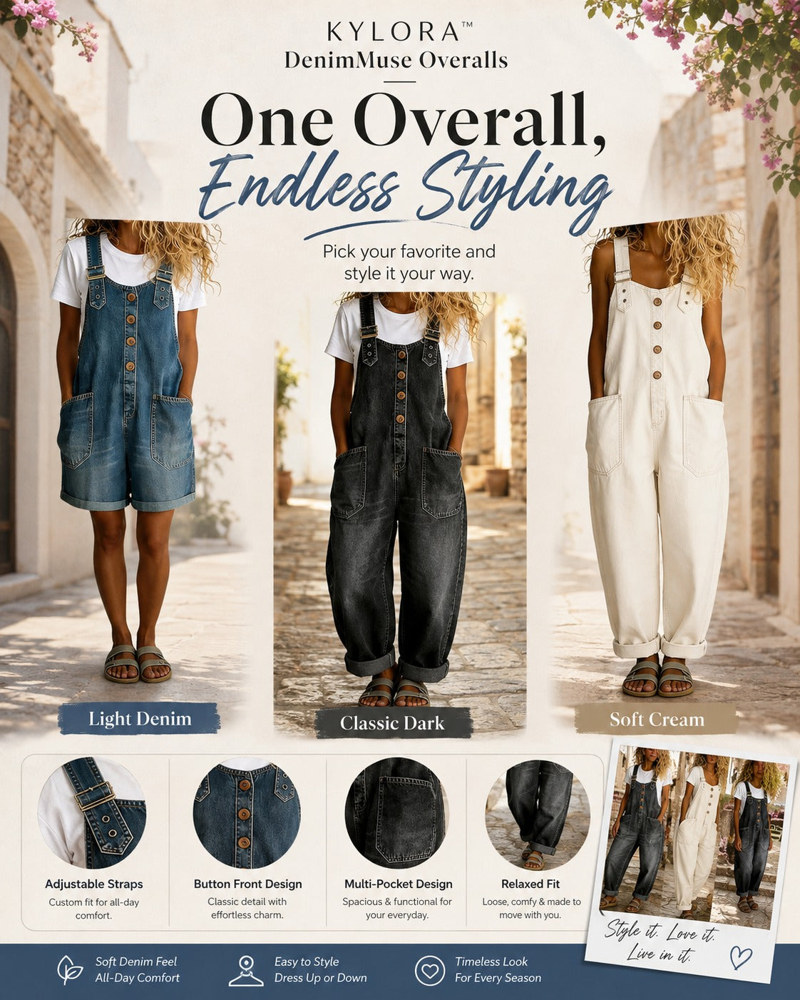 DenimMuse Overalls One Piece. Endless Everyday Looks. ✨DenimMuse Overalls