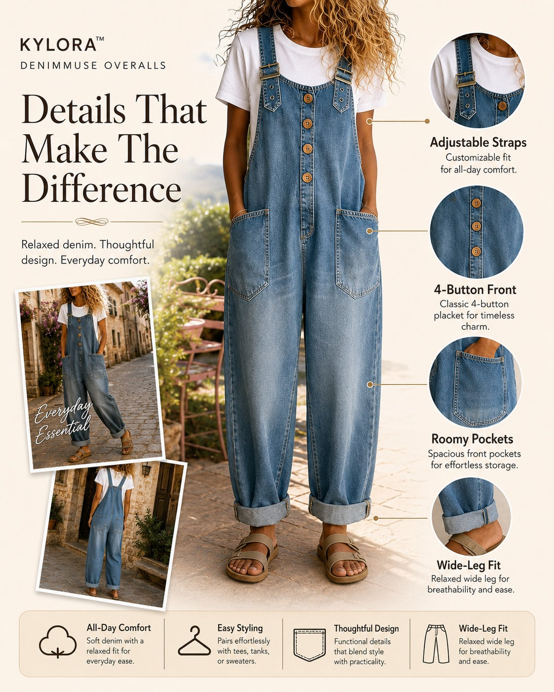 DenimMuse Overalls One Piece. Endless Everyday Looks. ✨DenimMuse Overalls