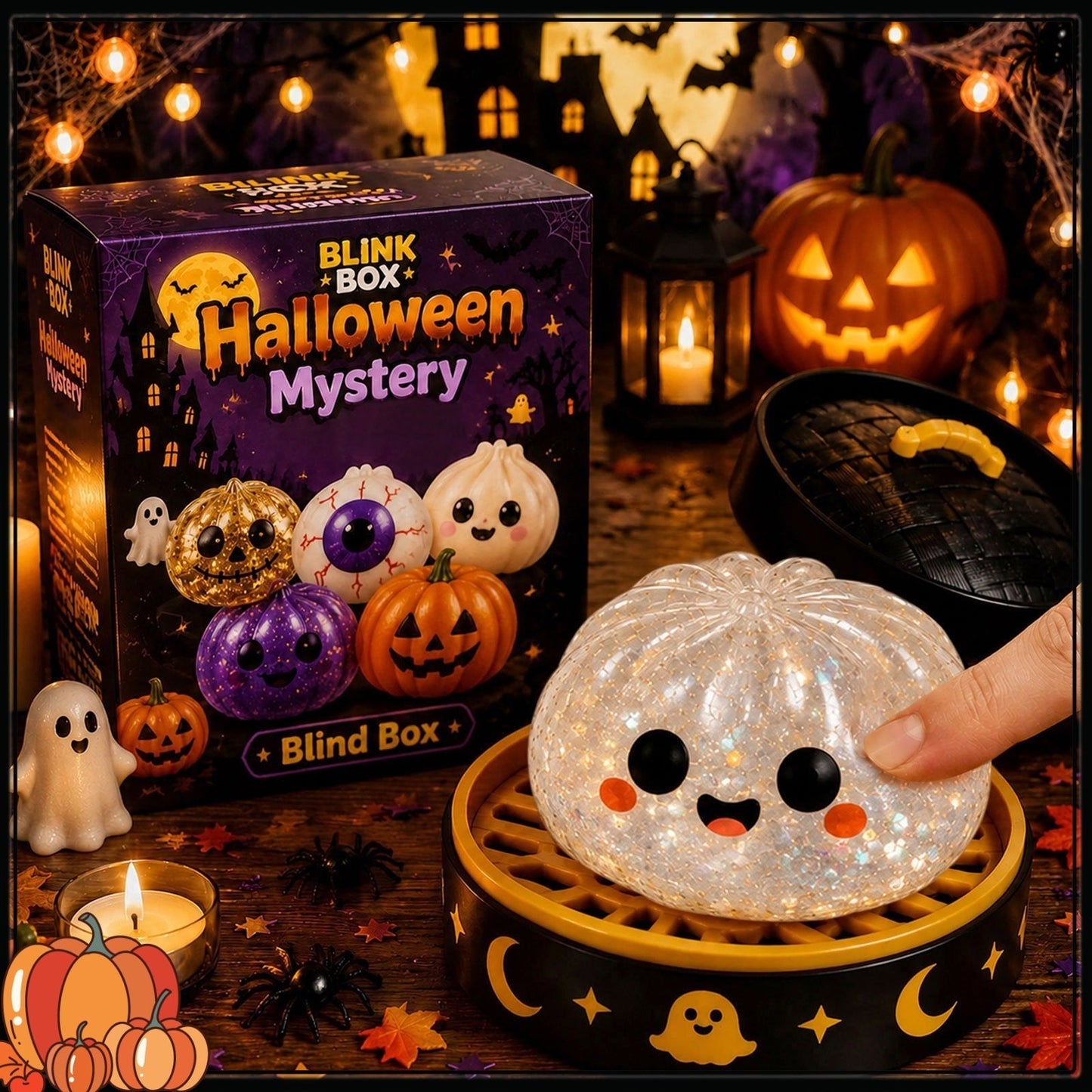 Cross-Border Pinchle Ghost Bun Gift Box New Halloween Bun Squeeze Rebound Decompression Horror Toy