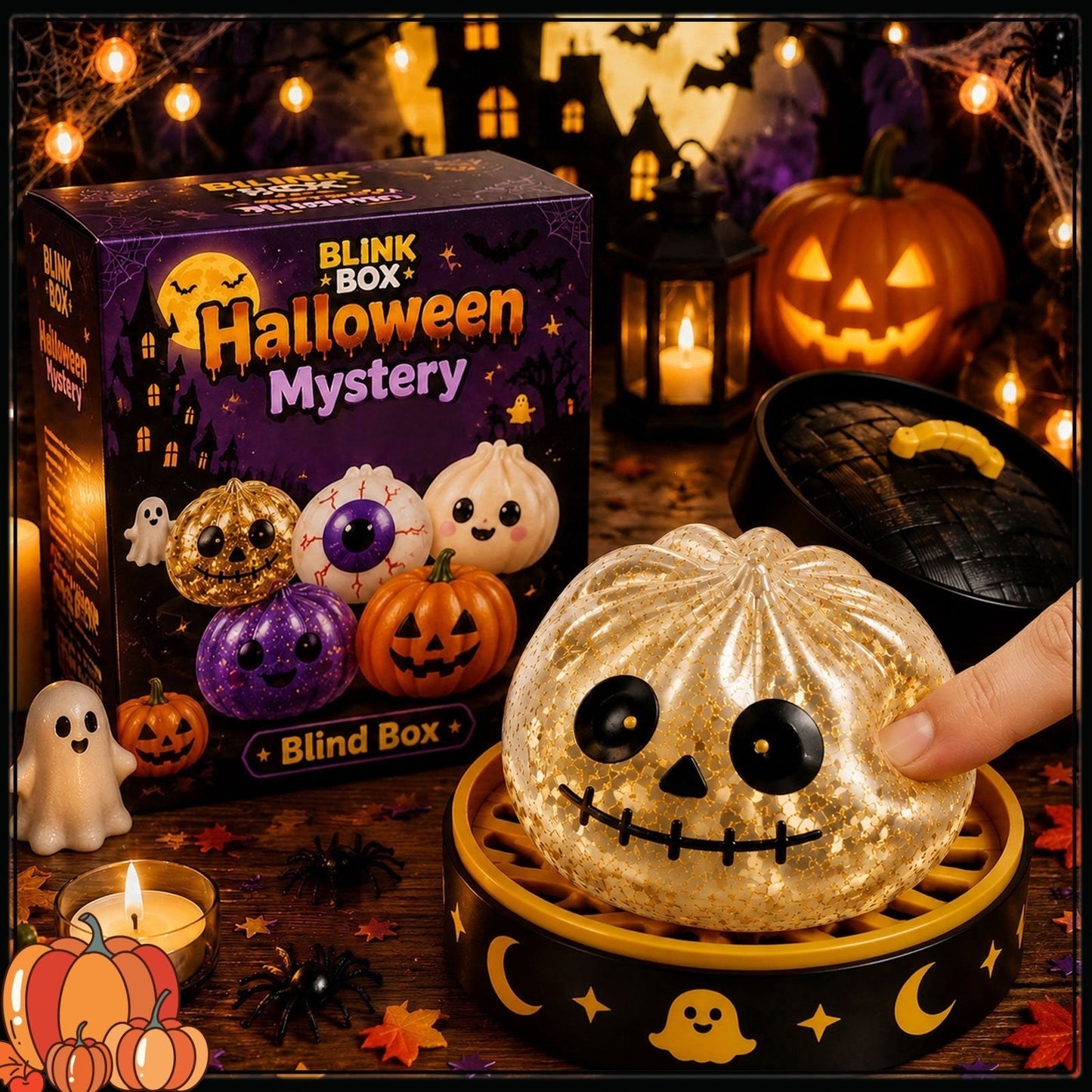 Cross-Border Pinchle Ghost Bun Gift Box New Halloween Bun Squeeze Rebound Decompression Horror Toy