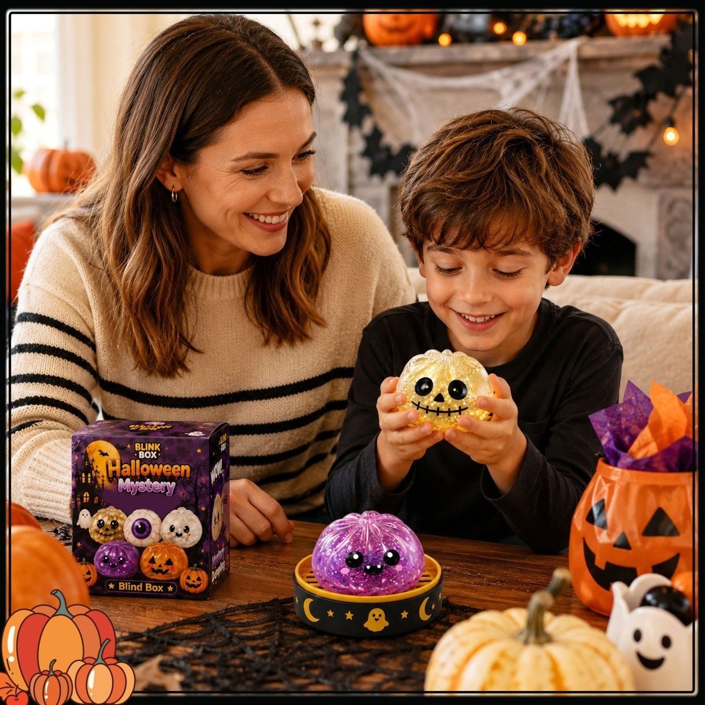Cross-Border Pinchle Ghost Bun Gift Box New Halloween Bun Squeeze Rebound Decompression Horror Toy