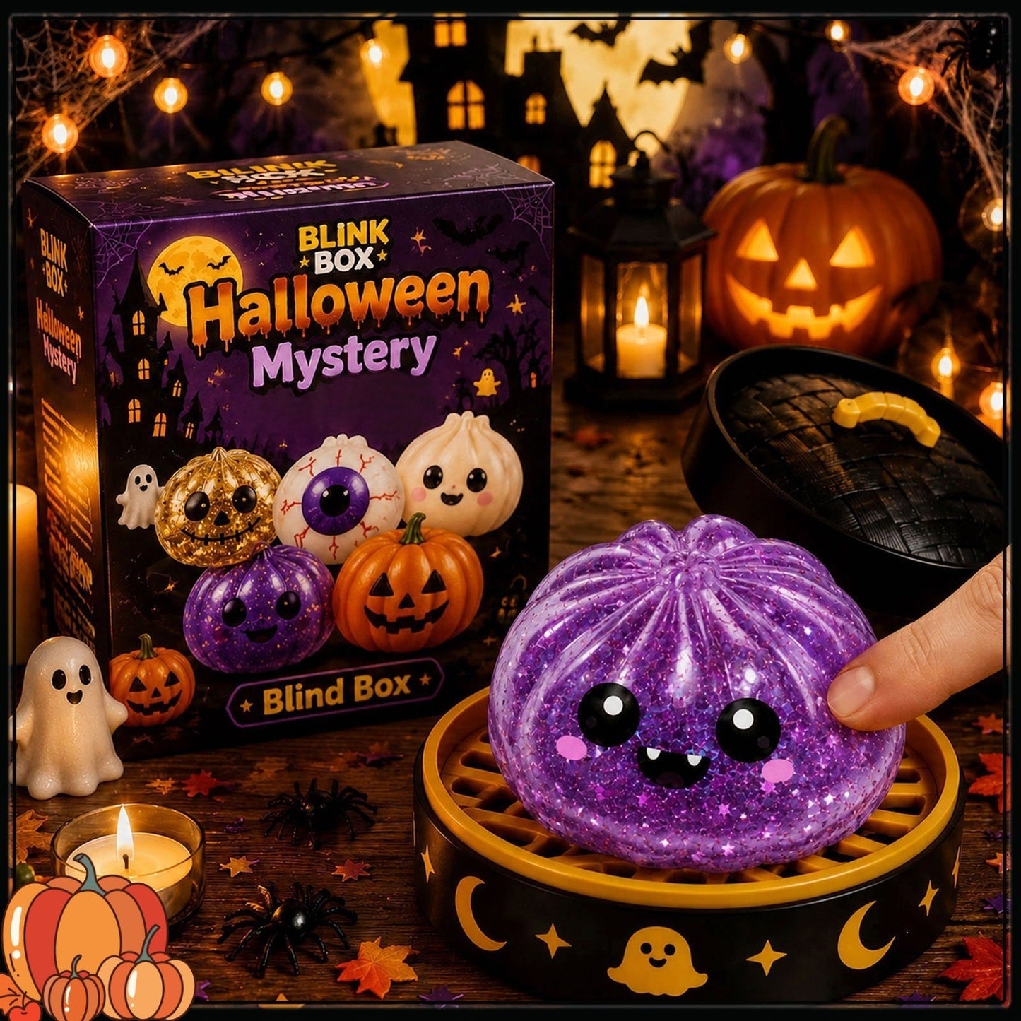 Cross-Border Pinchle Ghost Bun Gift Box New Halloween Bun Squeeze Rebound Decompression Horror Toy