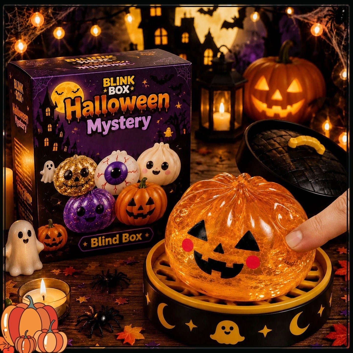 Cross-Border Pinchle Ghost Bun Gift Box New Halloween Bun Squeeze Rebound Decompression Horror Toy