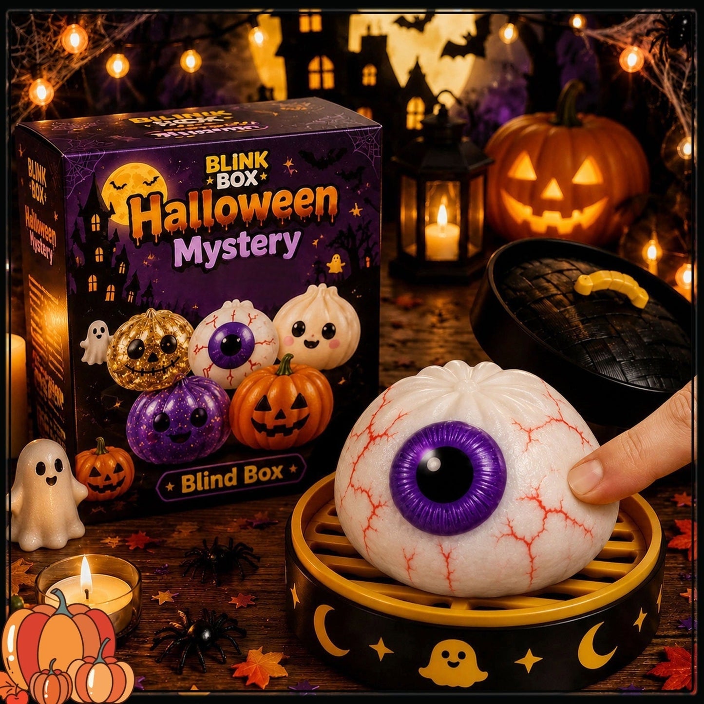 Cross-Border Pinchle Ghost Bun Gift Box New Halloween Bun Squeeze Rebound Decompression Horror Toy