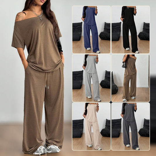 Off-Shoulder Luxe Loungewear Set